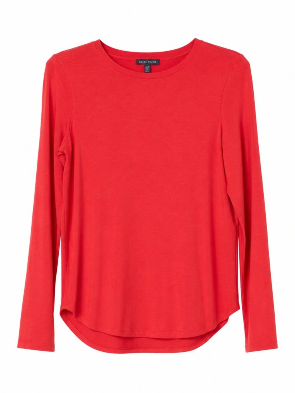 EILEEN FISHER Crewneck Minimalist Layering Shirt Thermal Top Size S